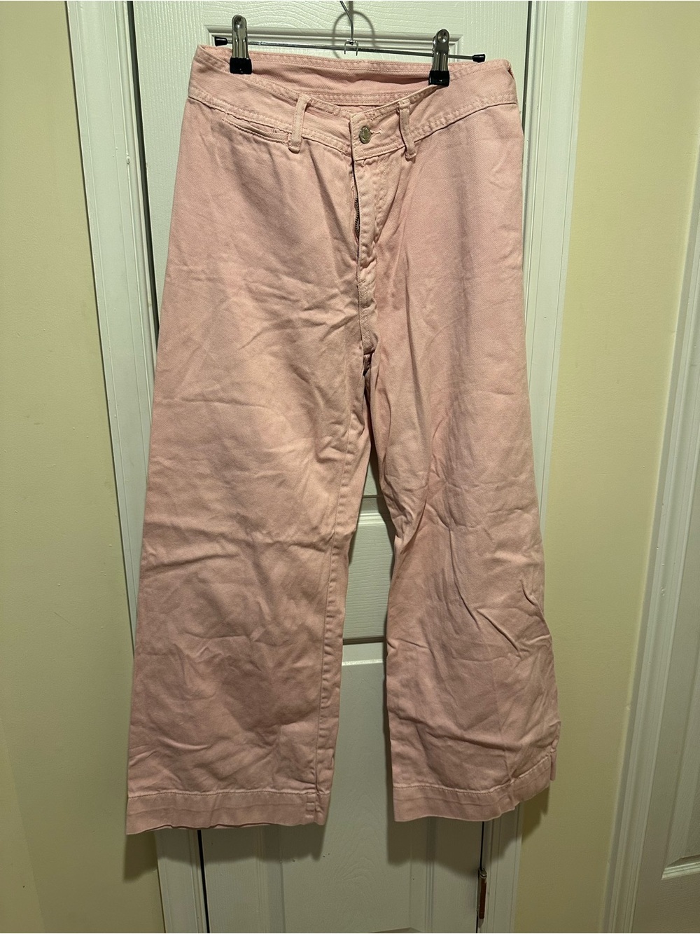 SHEIN Light Pink Wide Leg Jeans